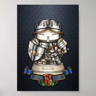 Royal Cat Schess Rook Piece Poster