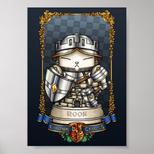 Royal Cat Schess Rook Piece Poster