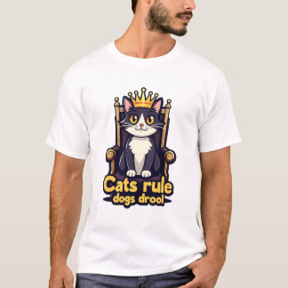 Royal Cat Throne T - Shirt - Cats Rule, Hunde Droo