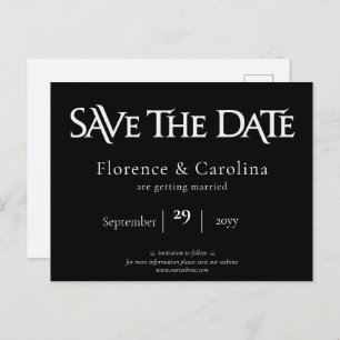 Royal Chic Black Save the Date Postkarte