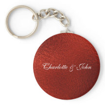 Royal Chic Red Save the Date Key Round-Geschenk