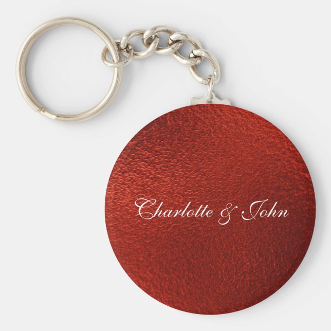 Royal Chic Red Save the Date Key Round-Geschenk Schlüsselanhänger (Vorne)