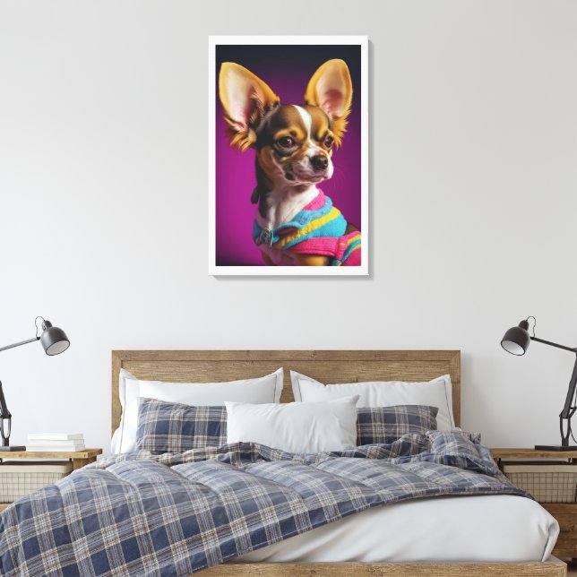 Royal Chihuahua Hund Leinwanddruck (Insitu (Schlafzimmer))