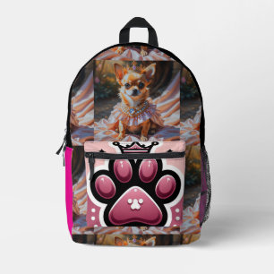 Royal Chihuahua Princess Print Cut Sew Bag Bedruckter Rucksack