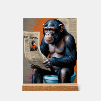 Royal Chimp Art Pop Art Schimpanse Realistisch Acrylschild