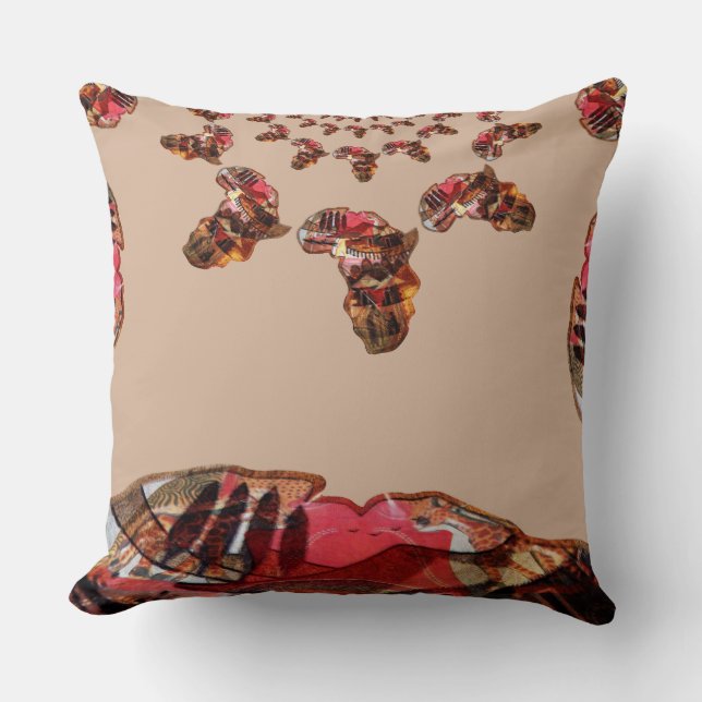 Royal Classic Africa map Cotton Throw Pillow Kissen (Vorderseite)