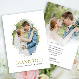Royal Classic Gold Wedding Flat Dankeschön Card Dankeskarte