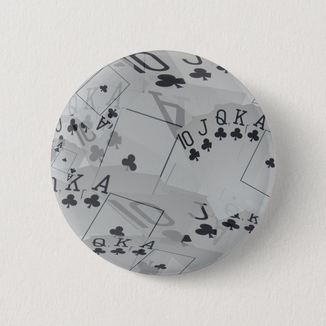 Royal Club Flush Poker Cards Muster Button (Vorderseite)