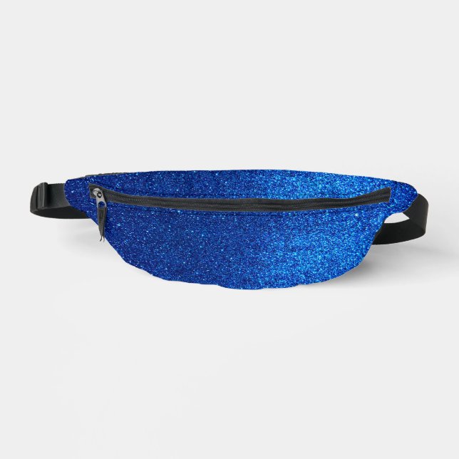 Royal Cobalt Navy Blue Glitzer Glam Fashion Luxus Bauchtasche (Vorderseite)