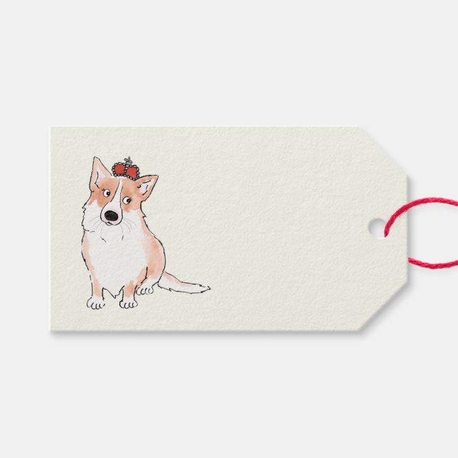 Royal Corgi Geschenkmarke Geschenkanhänger (Vorderseite (Horizontal))