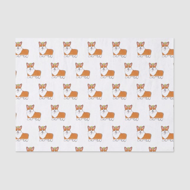 Royal Corgi Hund mit Krone Seidenpapier (Vorderseite)