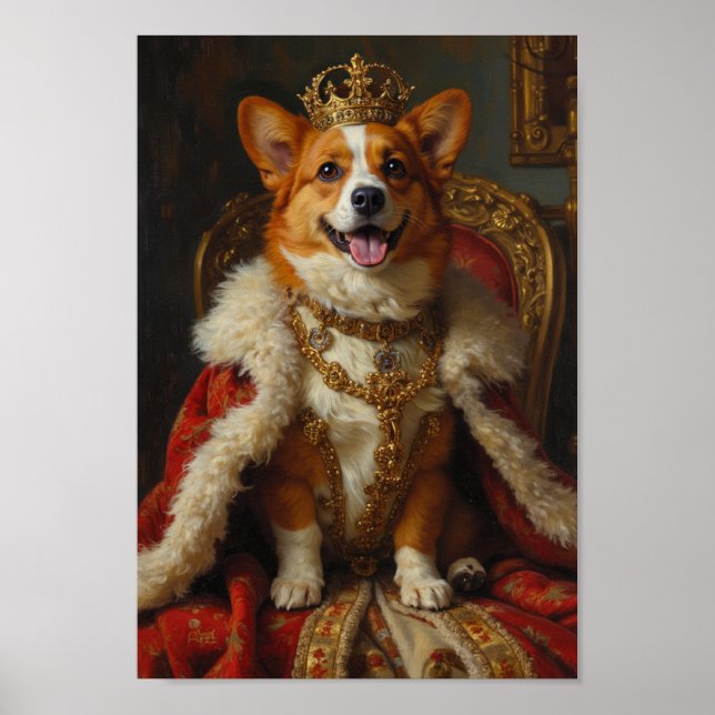 Royal Corgi Portrait Poster (Vorne)
