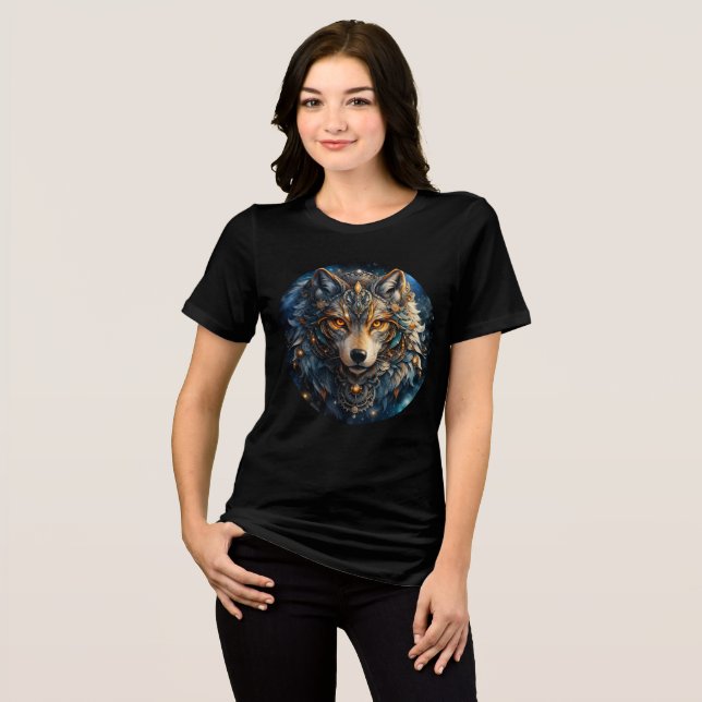 Royal Cosmic Wolf in Ornate Armor Tri-Blend Shirt (Vorderseite voll)