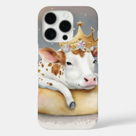 Royal Cow Dreaming on Cheese Throne iPhone 16 Pro Hülle