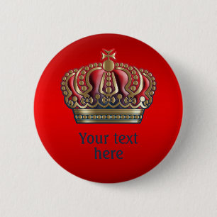 Royal Cross Crown - Gold Blue Red Button