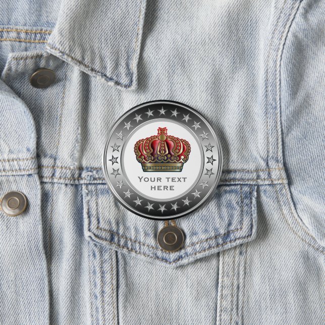 Royal Cross Crown - Gold Blue Red Button (Beispiel)