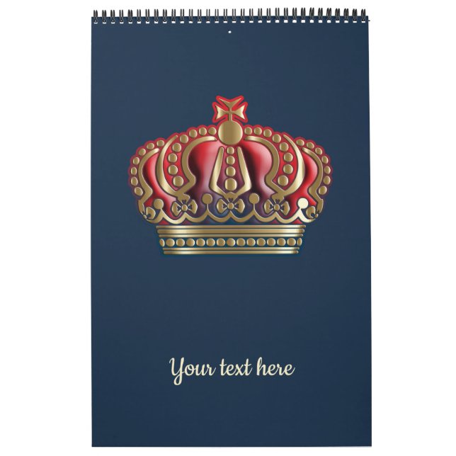 Royal Cross Crown - Gold Blue Red Kalender (Titelbild)