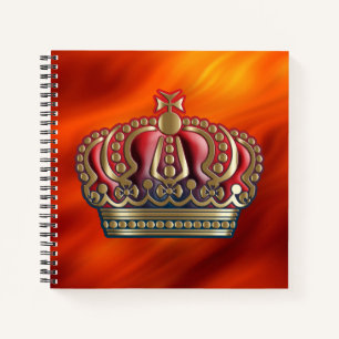 Royal Cross Crown - Gold Blue Red Notizbuch