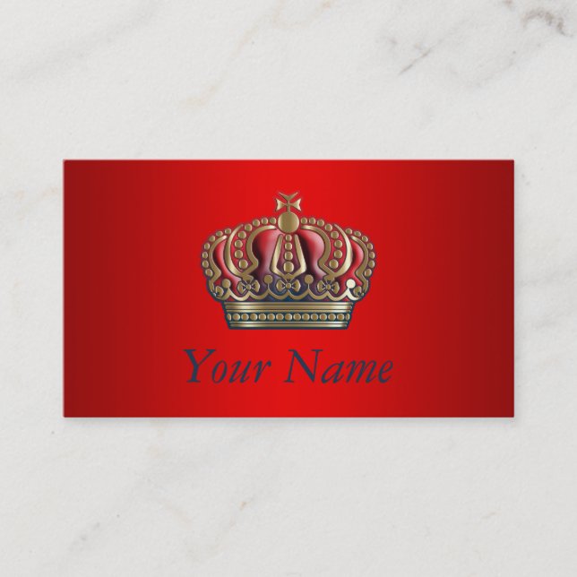 Royal Cross Crown - Gold Blue Red Visitenkarte (Vorderseite)