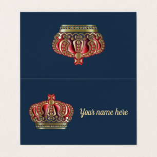 Royal Cross Crown - Gold Blue Red Visitenkarten