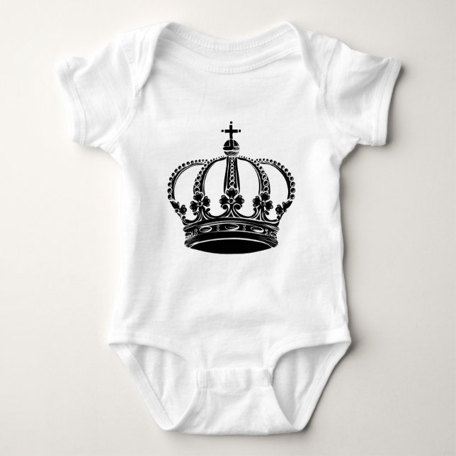 Royal Crown 02 - Black Baby Strampler (Vorderseite)