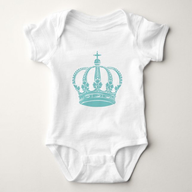 Royal Crown 02 - Light Blue Green Baby Strampler (Vorderseite)