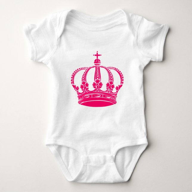 Royal Crown 02 - Neon Red Baby Strampler (Vorderseite)