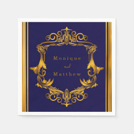 Royal Crown Blue and Gold Blüh Wedding Serviette