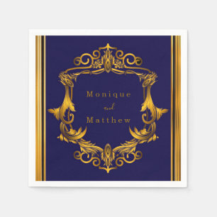 Royal Crown Blue and Gold Blüh Wedding Serviette
