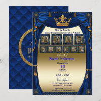 Royal Crown Blue & Gold Prince Baby Dusche