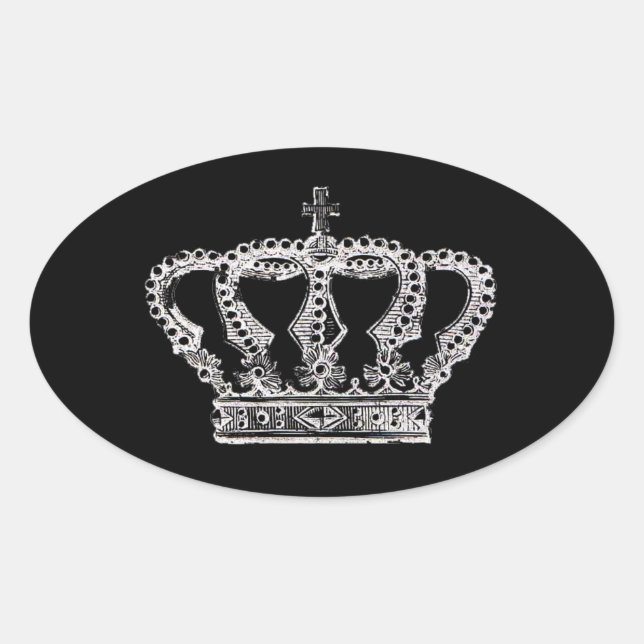 Royal Crown [Dark] Ovaler Aufkleber (Vorderseite)