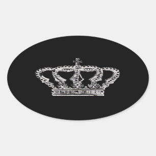 Royal Crown [Dark] Ovaler Aufkleber