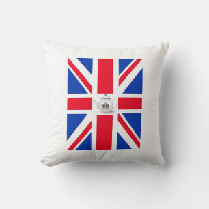 Royal Crown English Teapot Union Jack Pillow Kissen