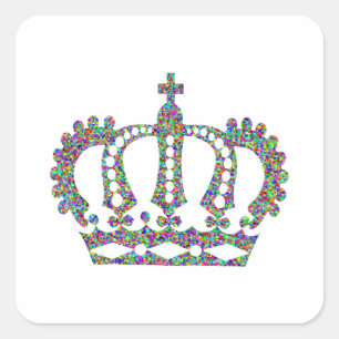Royal Crown in Mustern Quadratischer Aufkleber