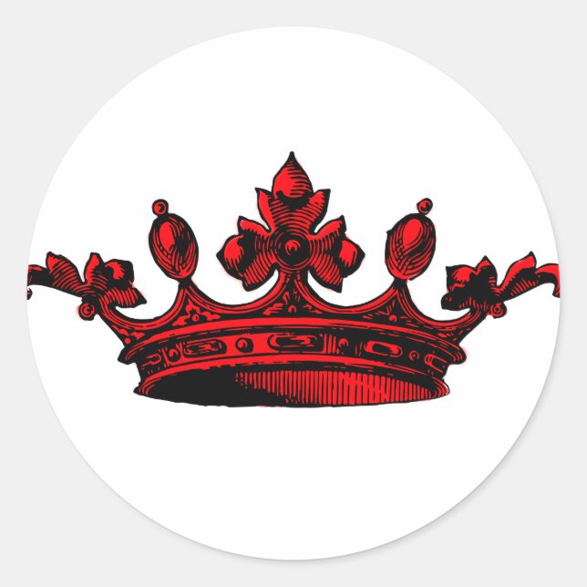 Royal Crown in red Princess, Princess, King, Queen Runder Aufkleber (Vorderseite)
