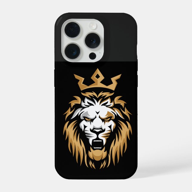 Royal Crown Lion iPhone 15 Pro Max Hülle (Rückseite)