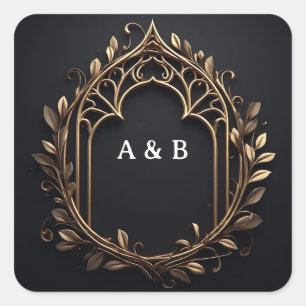 Royal Crown Lorbeer Award Emblem ✨ Quadratischer Aufkleber