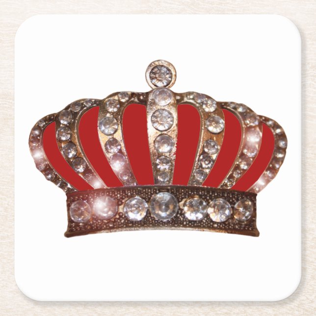 "Royal Crown" Rechteckiger Pappuntersetzer (Vorderseite)