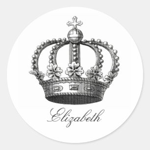 Royal Crown Round Sticker