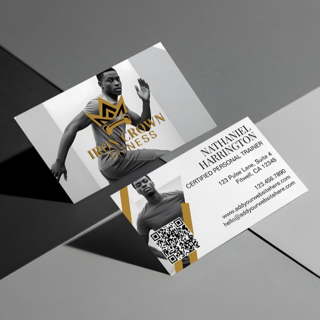Royal Crown Trendy Fitness Personal Trainer Photo  Visitenkarte (Royal Crown Trendy Fitness Personal Trainer Photo Business Card)
