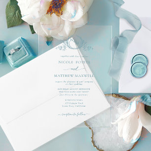 Royal Crown Wreath Monogram aus EleganSea Glass Acryleinladungen