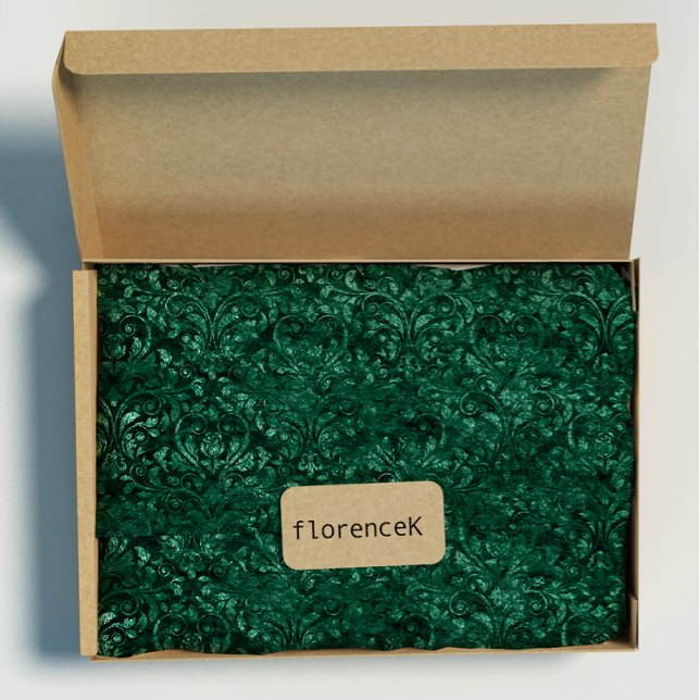 Royal Damask Crushed Velvet Deep Emerald Green Geschenkpapier (Royal Damask Crushed Velvet Deep Emerald Green Wrapping Paper)