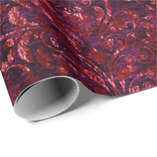 Royal Damask Velvet Lila Maroon Burgund Geschenkpapier