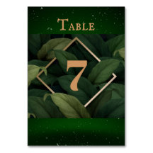 Royal Dark Green Blätter Gold Frame Wedding