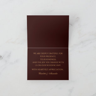 Royal Deep Burgundy faltete Dankeschön-Karte Dankeskarte