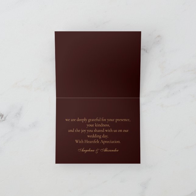 Royal Deep Burgundy Personalized Dankeskarte (Innenseite)