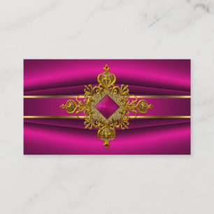 Royal Deep Pink Elegante Gold Rich Verziert Jewel Visitenkarte