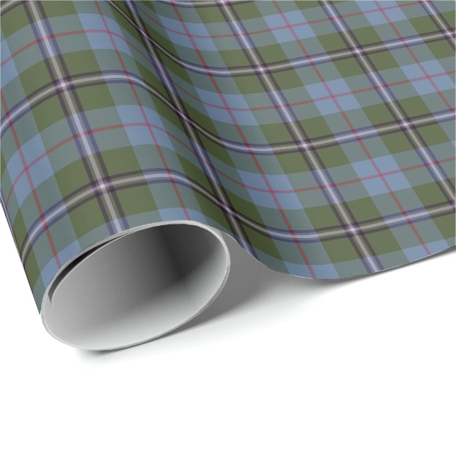 Royal Deeside Scotland Tartan Light Blue Kariert Geschenkpapier (Rolleneckpunkt)