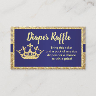 Royal Diaper Raffle Ticket für Babydusche Begleitkarte