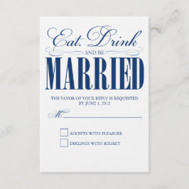 Royal Eat, Drinks & Be Verheiratet | Antwortkarte RSVP Karte
